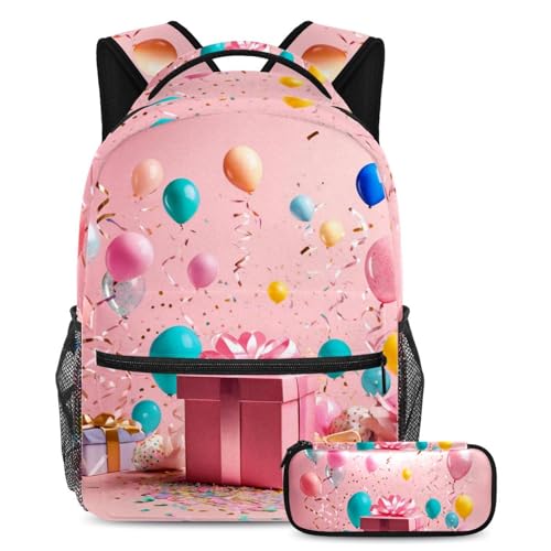 Sac à dos avec trousse Chien dans l'espace multicolore pour l'école et le voyage des étudiants