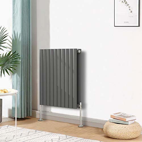 Blümme Double Oval Column Horizontal Designer Radiator 600x590mm Anthracite