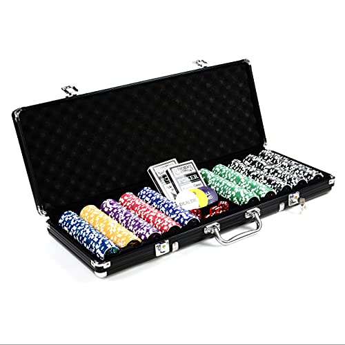 Ultimate Pokerset mit 500 hochwertigen 12 Gramm METALLKERN Laserchips, inkl. 2X Pokerdecks, Alu Pokerkoffer, 5X Würfel, 1x Dealer Button, Poker, Set, Pokerchips, Koffer, Jetons 6 Pokerkoffer Black Edition mit 500 abgerundeten Ocean Champion Chips hochwertige Metallkern Jetons 12 g Pokerset mit viel Zubehör 2 Pokerdecks schwarzer Aluminiumkoffer Black Jack Texas Holdem