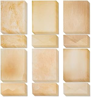 48 Sheets Old Fashion Stationery Paper and Envelopes for Letters, Writing, Party Invitations, Vintage Style (8.5 x 11 In)