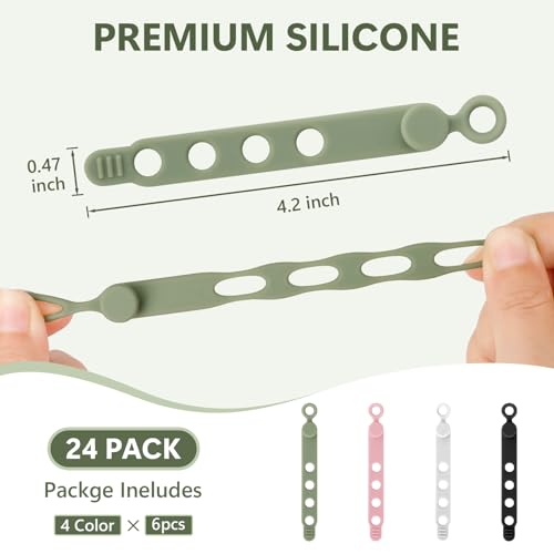 Bridas de silicona reutilizables para sujetar cables de datos y cargador 3