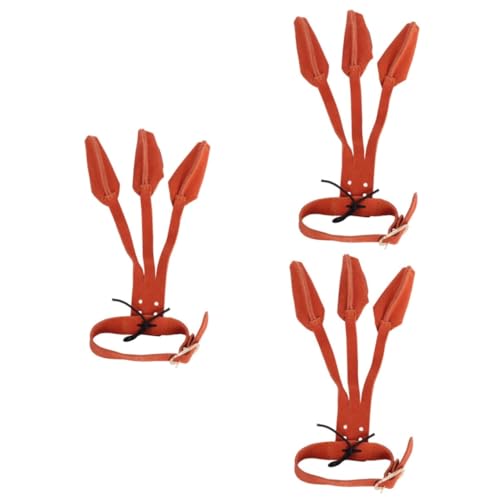 Yardwe 3pcs Finger Tab Archery Glove Sports Glove Hand Protection Archery Accessory