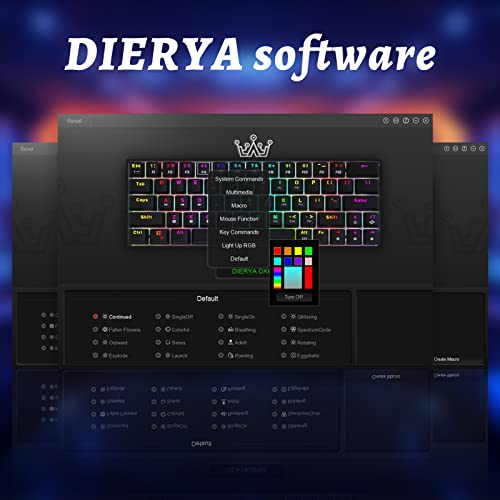Dierya Dk63 60% Wireless Mechanical Keyboard, Rgb Backlit Bluetooth Gaming Keyboard Wired Dedicated Arrow Keys, Compact 63 Keys Mini Keyboard, Full Keys Programmable - Brown Switch #TOP7