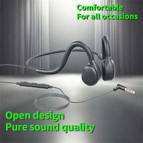 Image of 3.5MM Wired Headphones with Bone Conduction and Built-in Microphone Suitable for Mobile Phones, Computers, and Speakers