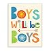 Stupell Home Décor Boys Will Be Boys Multi-Color with Arrow Wall Plaque Art, 10 x 0.5 x 15, Proudly Made in USA