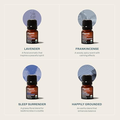 Image of Cliganic Essential Oil Diffuser Set for Home, Aromatherapy Kit with 4 Oils