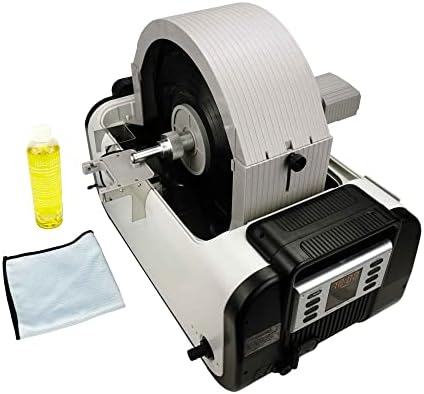 iSonic P4875II+MVR10-Pro Motorized Ultrasonic Vinyl Record Cleaner for 10 LP Records, with Filter and Spin Drying,2Gal/7.5L, 110V