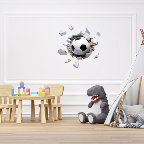 Vinilo decorativo 3D de fútbol impermeable para pared miniatura 6