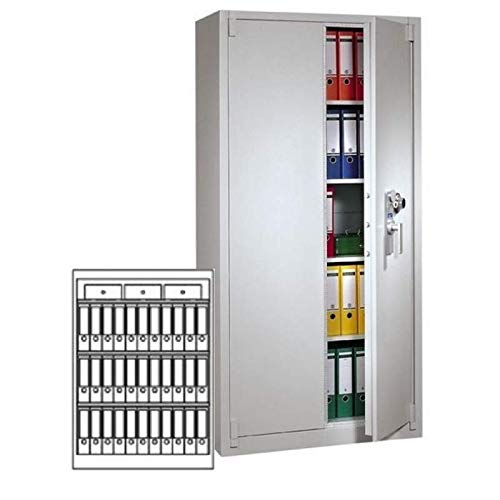 Müller Safe BS 1200 Stahlbüroschrank, Doppelbartschloss mit 2 Schlüsseln, H135xB95xT55 cm, 135 kg