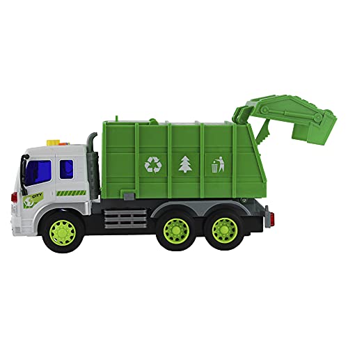 Caminhão Reciclagem Entulho ou Lixo c/ Fricção Luz e Som - BBR Toys (Lixo)