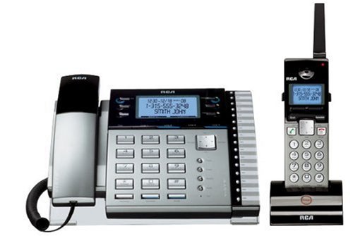 RCA ViSys 25450RE3 4-Line Corded Base Full Duplex Speakerphone Expandable to 16 Handsets (Black/Silver)