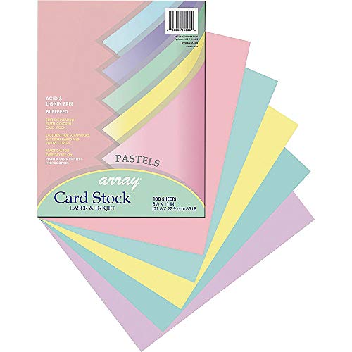 Array Card Stock Pacon Card Stock, 8 1/2 Inches X 11 Inches, Pastel Assortment, 100 Sheets (101315), Assorted Pastel #TOP1