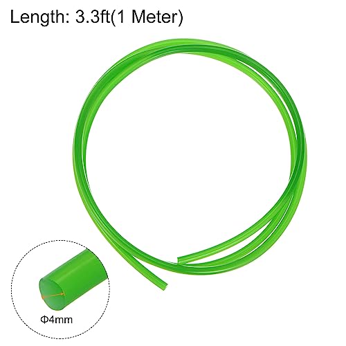 sourcing map Polyurethan Rundriemen 4mm Durchmesser 3.3ft(1 Meter) Länge Glatte Oberfläche PU Urethan Riemen für Antrieb Übertragung Grün