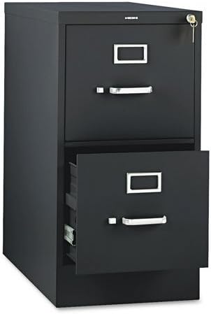 HON 310 Series Vertical Files w/Locks-2 Drawer File, Vertical, Letter, 15"x26-1/2"x29", Black