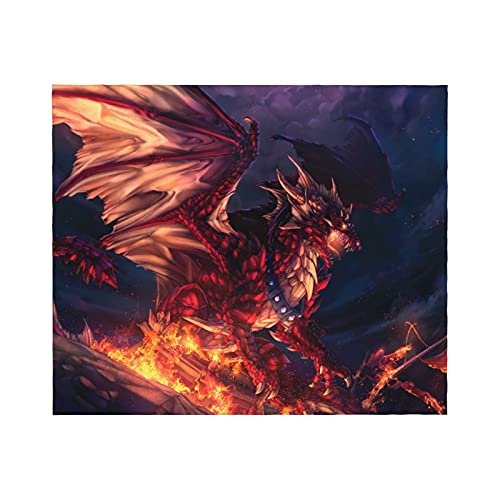 Fleece Throw Blanket For Couch Dragon Super Cozy And Comfy For All Seasons Soft Fuzzy Plush Flannel Nap Blanket For Lap Bed Office Car 50 X 60 Inch #TOP12