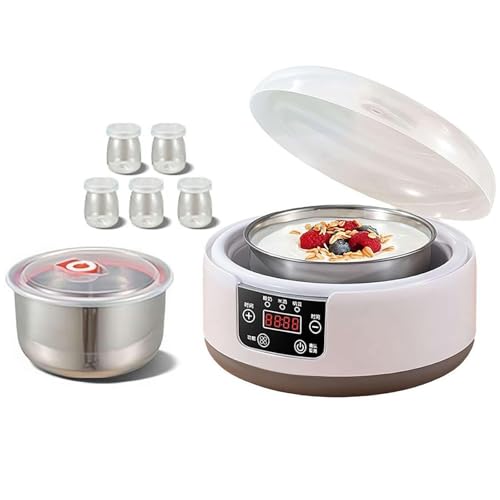 Yogurtera probiótica con 5 frascos: máquina eléctrica multifunción con Control de Temperatura Constante for un Yogur, Yogur Griego y Queso (5 Jar)