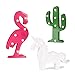 Produktbild Relaxdays LED Lichtdeko 3er Set, Flamingo, Kaktus, Einhorn, Nacht Tischlicht, Wandleuchte, batteriebetrieben, mehrfarbig, Bunt