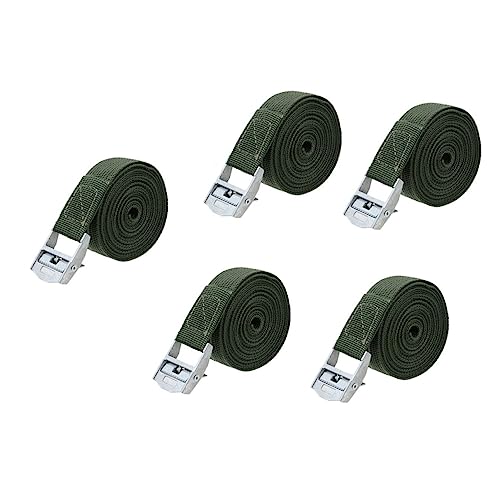 Unomor 5pcs Cargo Straps Cargo Fixed Belt Truck Straps Luggage Binder Goods Binding Belt Army Green Polyester
