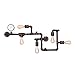 OYI Industrial Steam Punk Wall Sconce, 5 Lights Antique Metal Water Pipe Style Wall Light Lamp Retro Wall Mount Light Fixture in Rust Finish