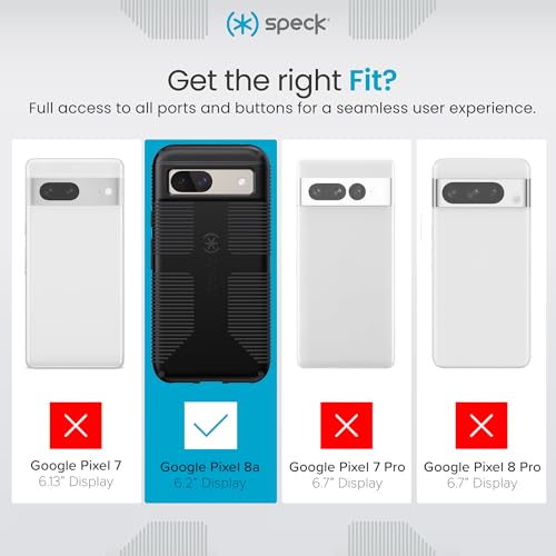 Speck Google Pixel 8a Phone Case - Impacthero Grip, Dual Protective Layer Phone Case with 8-Foot Drop Protection - No Slip Grips, Anti-Scratch, Sleek, Durable & Pocket-Friendly (Black/Shadow) - image 5