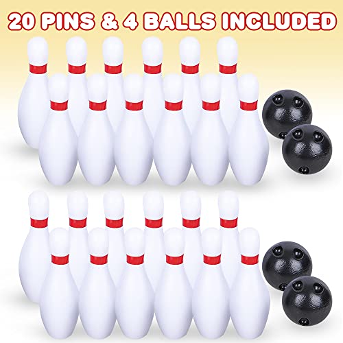 Gamie Bowling Game For Kids, 2 Sets, Each Set Includes 10 Pins And 2 Balls, Durable Plastic Indoor And Outdoor Game, Fun Carnival And Birthday Party Activity For Boys And Girls #TOP1