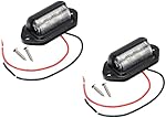 2 PCS LED License Plate Light, 12V-24V Amber Yellow License Plate Lamp Tail Light, Waterproof 6-SMD License Plate Lamp Taillight for Truck SUV Trailer Van RV Trucks and Boats License Tags (Yellow)