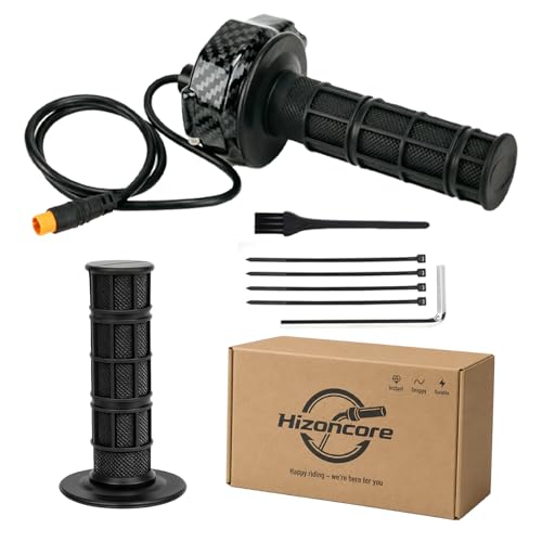 Ebike Full Twist Throttle for Macfox 3 Pin Surron Style Throttle Grip Kit 12V-72V Compatible with HappyRun Freego Heybike Electric Dirt Bike(Carbon Fiber Pattern)