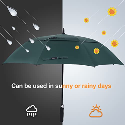 Doubwell Golf Umbrella 54/68 Inch Automatic Large Windproof Umbrella Oversized Stick Rain Umbrella For Man And Woman Can Shade For Golfer And Family (Blackish Green, 54 Inch) #TOP5