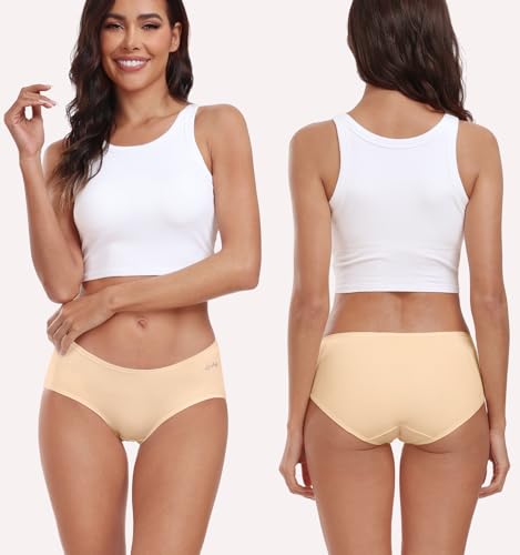 coskefy Womens Underwear Cotton Hipster Panties Low Rise Breathable Ladies Bikini Undies 6 Packs4