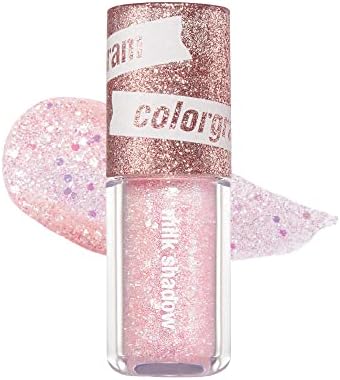 COLORGRAM Milk Bling Shadow - 02 Opal Flash | Pigmented Liquid Glitter Eyeshadow, Long-Lasting Shimmer type for Daily Makeup 0.11 fl.oz., 3.2g