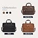 Luxorro Full Grain Leather Briefcase, Handcrafted Laptop Bag with Multiple Compartments, Fits 15.6 Inch Laptop