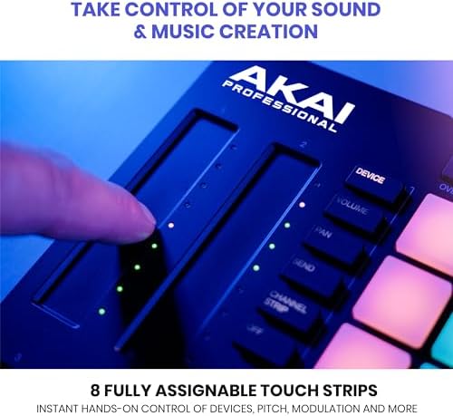 Akai Professional APC64 Kontroler MIDI do Abletona 8 listew dotykowych, sekwenser, 64 pady RGB czułe na prędkość, CV/gate, wej./wyj. MIDI, USB-C