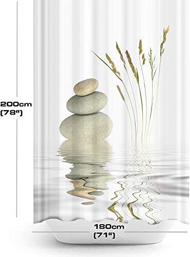 Rideau de douche lavable en machine tissu polyester original 180x200