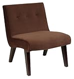 AVENUE&bull;SIX VAL51N-C12 AVE SIX Curves Valencia Accent Chair with Solid Wood Legs, Velvet, Chocolate
