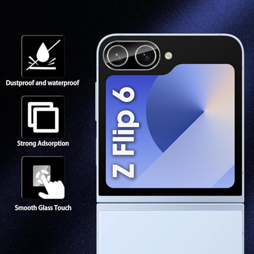 Image of Xmon Back Camera Lens Protector for Samsung Galaxy Z Flip 6 (1 Pack) Premium Camera Glass Protector Guard, Anti-Scratch, Ultra-Clear, Easy Installation