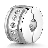 MATERIA Schmuck Silber 925 Bead Stopper Clip gepunktet - Silber Element für Beads Armbänder mit Gewinde #899