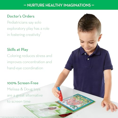 Image of Melissa & Doug Water Wow! Mess Free Coloring Book, Reusable Water-Reveal Activity Pad, On The Farm, Travel Toys, Party Favors, for Toddlers & Kids Ages 3+ (Pack of 6)