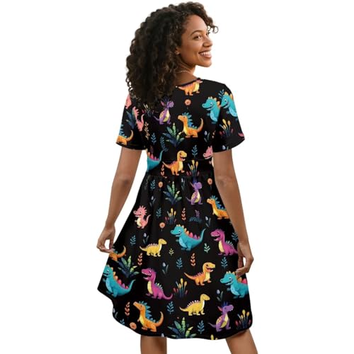 Image of Women's Summer Formal Dresses Short Sleeve Wrap V Neck Dresses Bridesmaid Wedding Guest Dress with Pockets