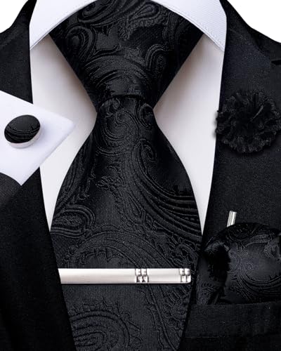 Image of DiBanGu Silk Zipper Ties for Men, Formal Pre-tied Necktie | Adjustable Tie,6PCS,Various Design Styles,Jacquard Woven,Skin-friendly,Practical Gift,Great for Wedding Party,Business Formal