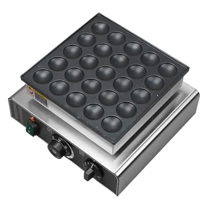 Pfannkuchenmaschine, Antihaftbeschichtet, Temperatur 50–300 Grad Celsius, 25 Löcher, Kommerzielles Mini-Waffeleisen für Restaurants (EU-Stecker 220 V) – Bild 6