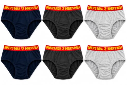 Image of Ever Rich Mens Pure Cotton Briefs Innerwear Under Garment Combo Offer Pack of 6Pc (Natural Assd, Colors) S to XL