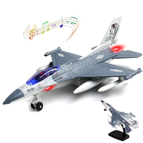 F-16 Fighting Falcon Thunderbirds Model Army Air Force Military Airplane Model Kit with Fun Lights...