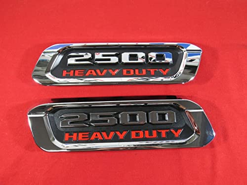 Image of 2pack OEM 2500 Heavy Duty Emblems Left Right Side Badges Hood 3D ABS Compatible with fits 2500 68362209AA 68362210AA (Chrome)