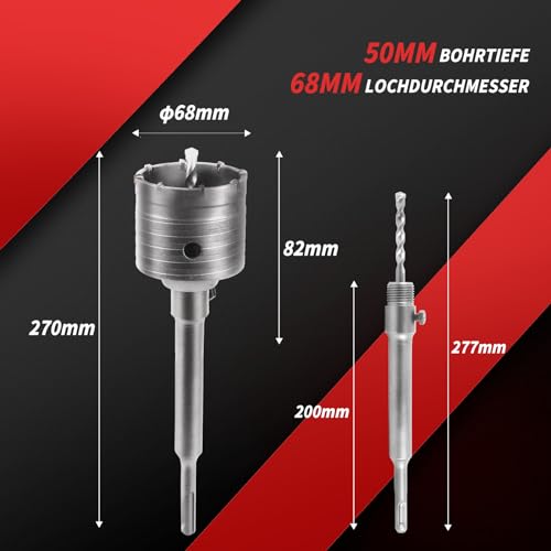 Sega Fresa a Tazza Carotatrice Muro Cemento Ø 68mm...