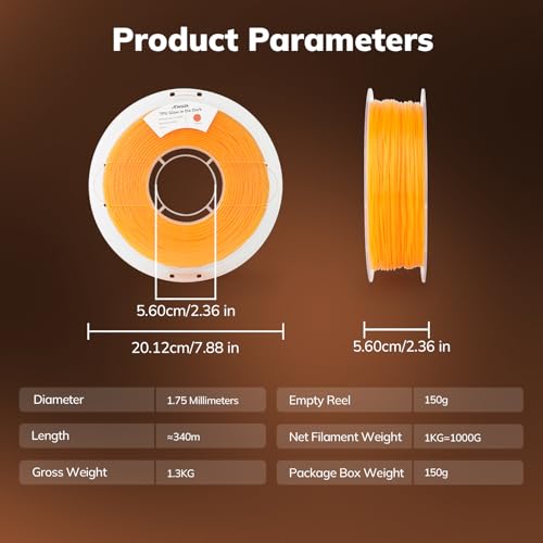 Image of AMOLEN 95A TPU 3D Printer Filament, 1.75mm Glow in The Dark Orange, Soft TPU Flexible 3D Printing Filament, Best with UV Lamps, 1kg Spool, Dimensional Accuracy + /- 0.02 mm, Fit Most 3D Printers