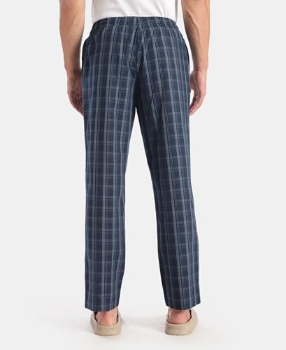 Image of Jockey 9009 Men Super Combed Cotton Woven Fabric Regular Fit Checkered Pyjama with Side Pockets