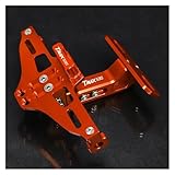 Support Plaque D'immatriculation pour Yamaha TMAX 530 TMAX530 2012 2015 Support De Plaque D'immatriculation Réglable avec Feux pour Moto(Orange)