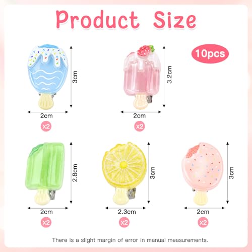 10 piezas mini pinzas de helado para niñas miniatura 3