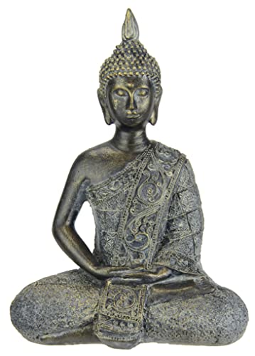 Statue de Bouddha en méditation assise - Sculpture de buste - Ornement - Feng Shui - Décoration de jardin, terrasses, balcon - Accessoire de maison -...