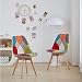 Set Di Sedie Da Pranzo Patchwork Imbottite Con Gambe In Legno - 2, 4 O 6 Pezzi, Colore Marrone (Brown)